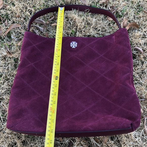 Tory Burch Frida Stitched Suede Shoulder Hobo Bag - Picture 3 of 8